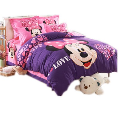 3D Design Kids cartoon style microfiber 100 polyester Printing Bed Sheet