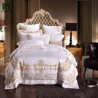 Hafei Luxury Palace Style Royal White Embroidery Bedding Sets China Supplier Bed Sheets