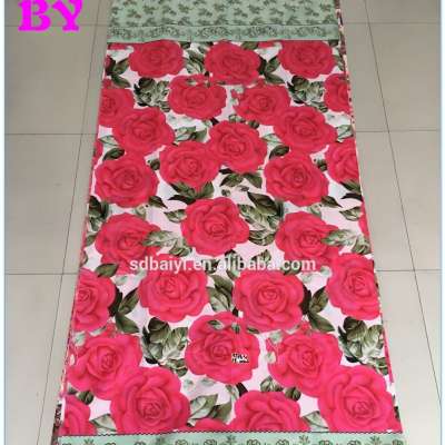 Bright colors floral design 100 polyester microfiber brushed printed bed sheet fabric